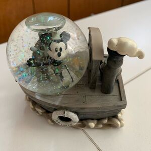 Disney Store Mickey Mouse Steamboat Willie Snowglobe Figurine